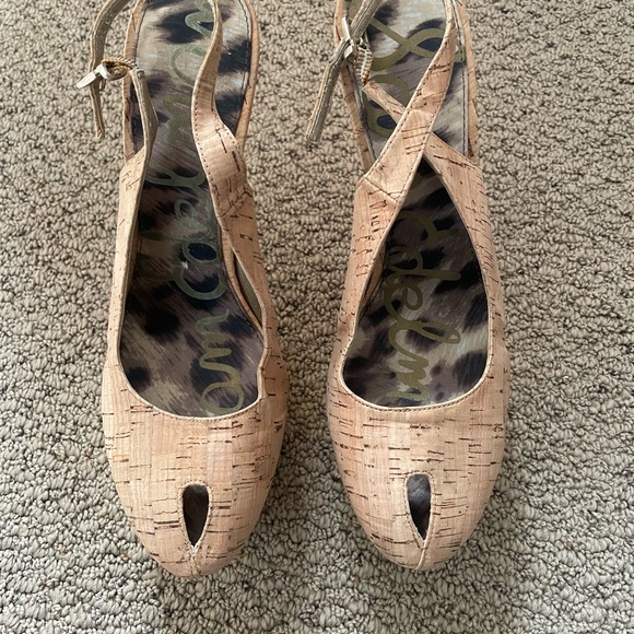 SAM EDELMAN Novato Slingback Pump Cork Stiletto - Picture 13 of 13